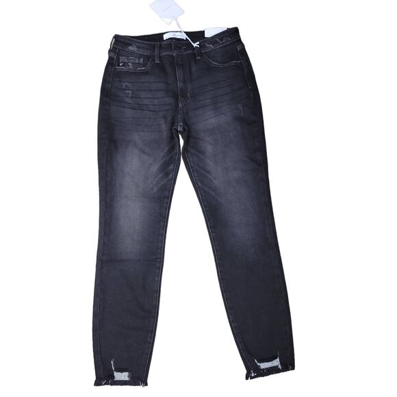 KanCan Denim - KanCan High Rise Leo Ankle Skinny Dark Grey Hem Jeans Women Sz 11/29 KC9216DG